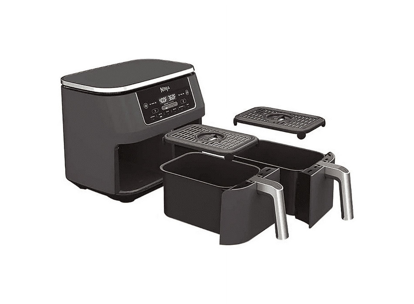 Restored Ninja Foody DZ201 6-in-1 8-qt. 2-Basket Air Fryer with Dual Zone Technology (Refurbished)