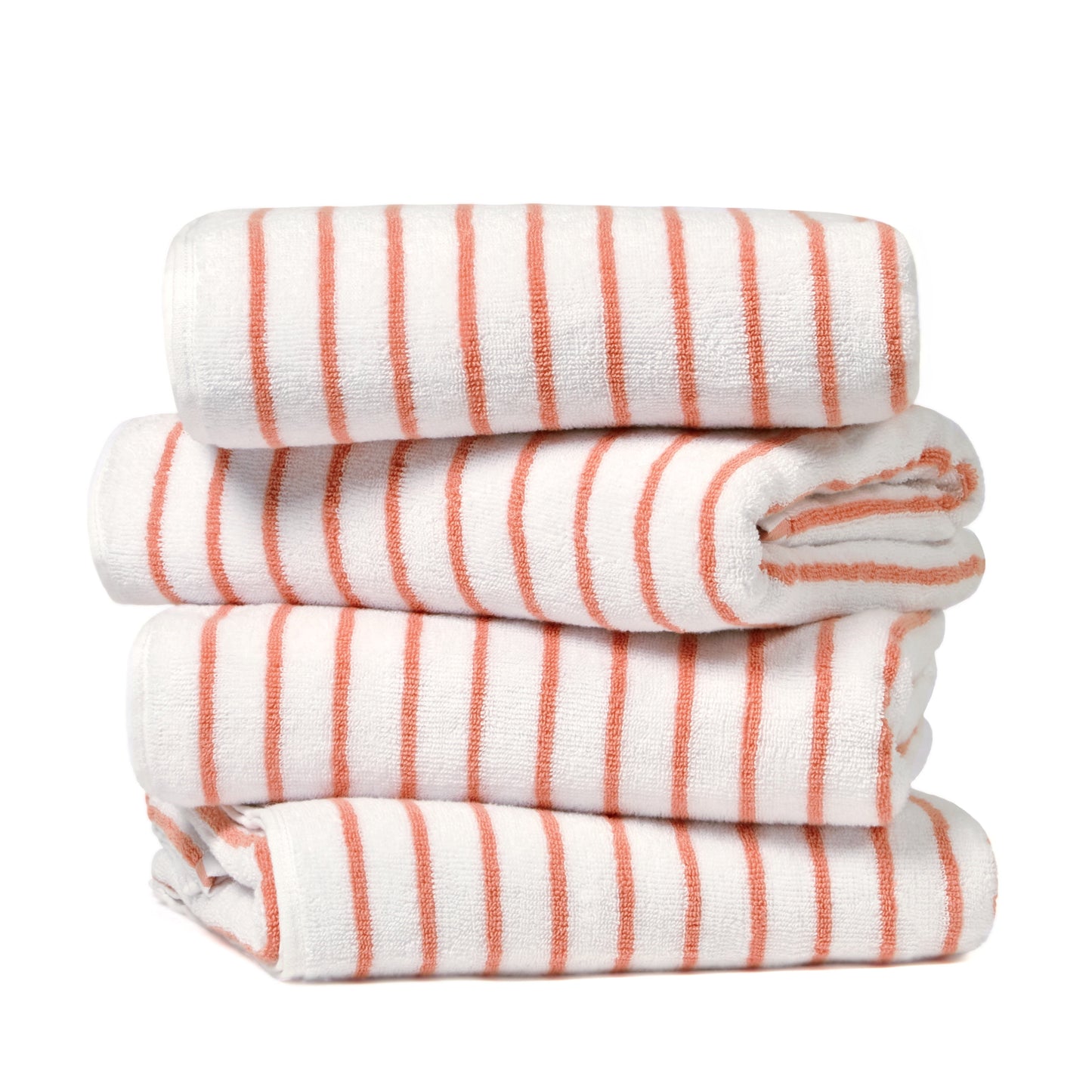 Noble Linens 4 pack Striped Cotton Cabana Beach and Pool Towels