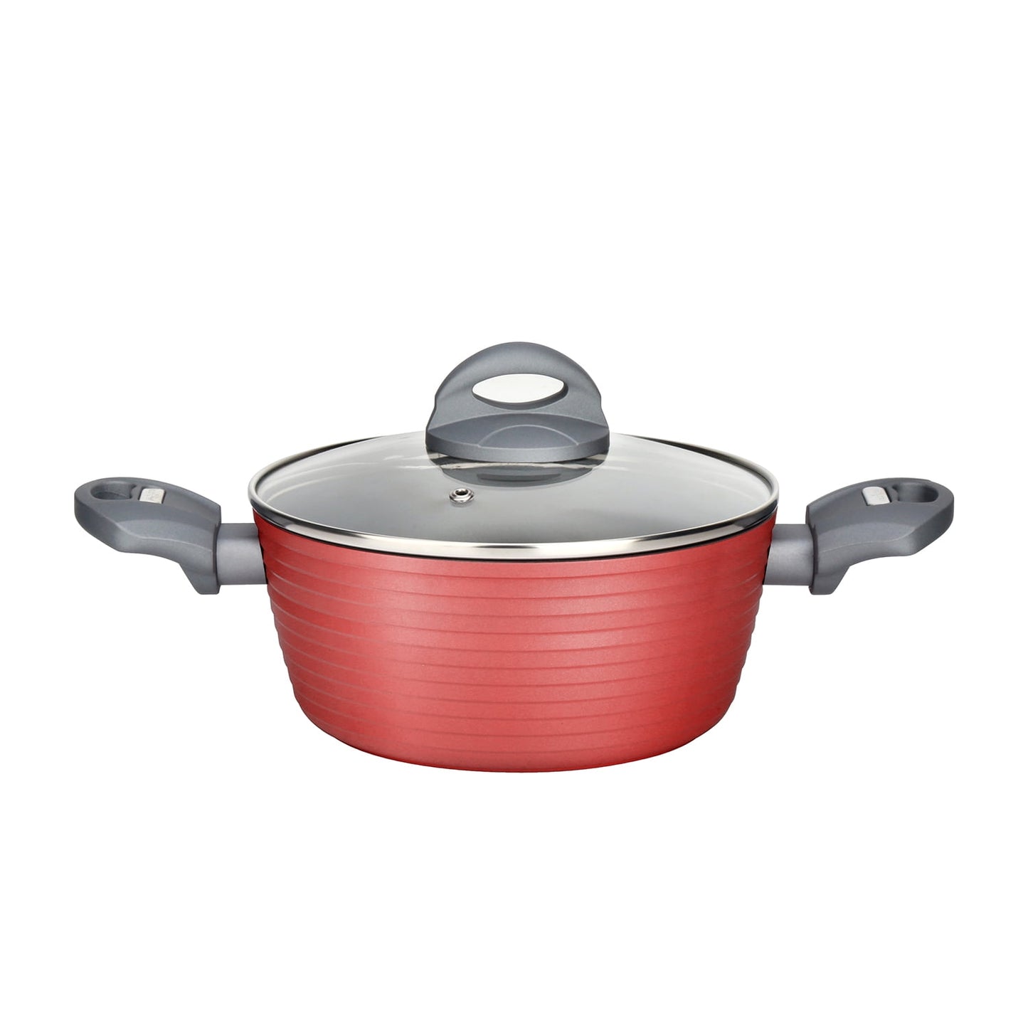 NutriChef Dutch Oven Pot with Lid - Non-Stick Stylish Kitchen Cookware with Dark Gray Inside and Red Outside, 3.4 Quart (Works with Model: NCCW12RED)