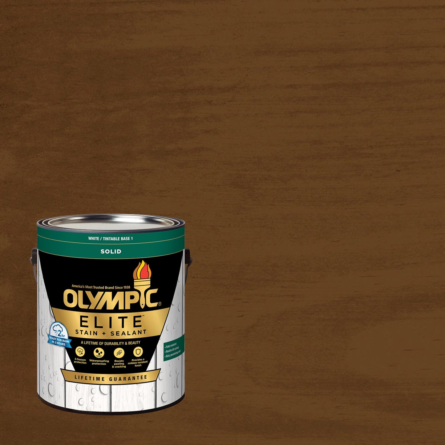 Olympic Elite 1 Gallon SC-1010 Butternut Solid Advanced Exterior Stain and Sealer in One
