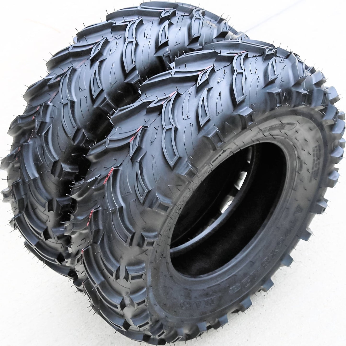 Pair of 2 (TWO) Forerunner Mars B 25x8.00-12 25x8-12 43F 6 Ply MT M/T Mud ATV UTV Tires
