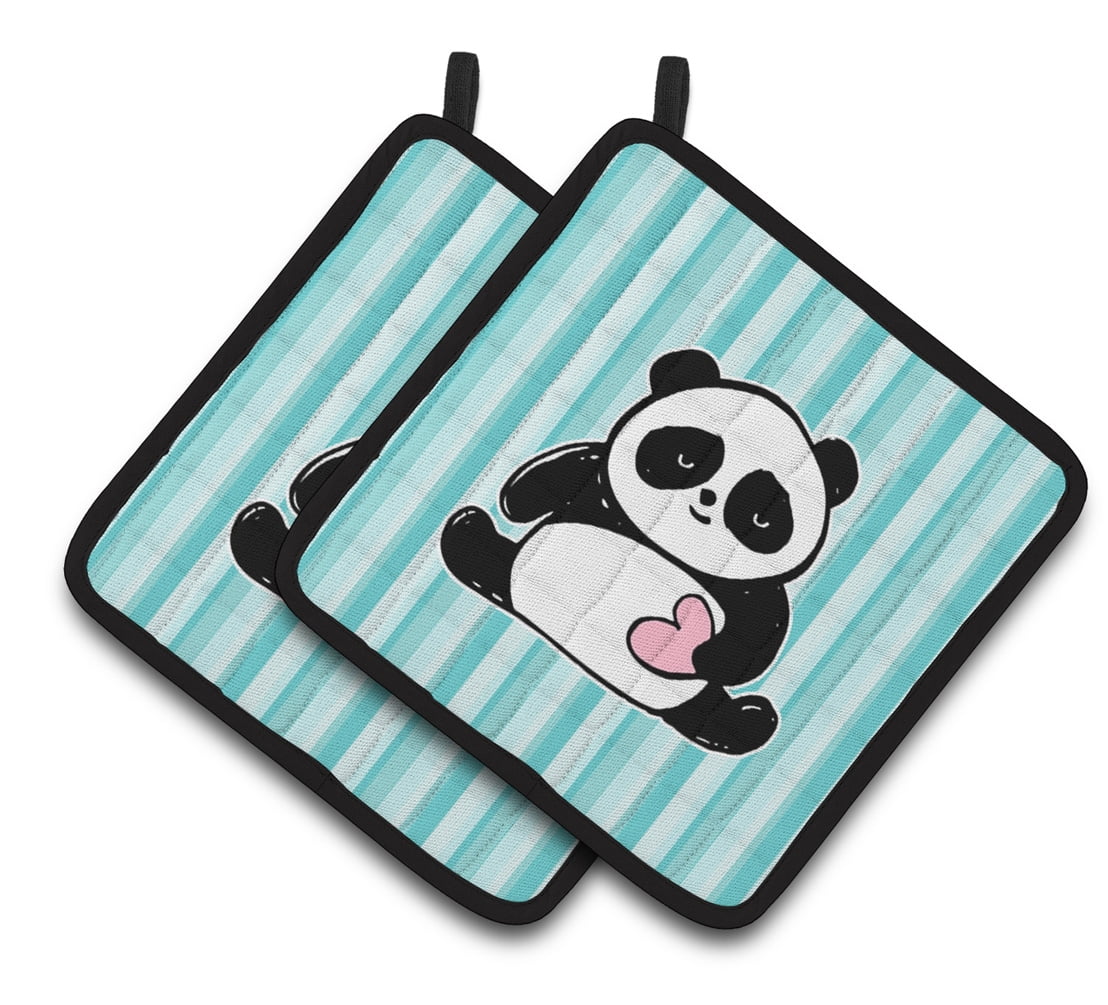 Caroline's Treasures Panda Bear Love Pair of Pot Holders