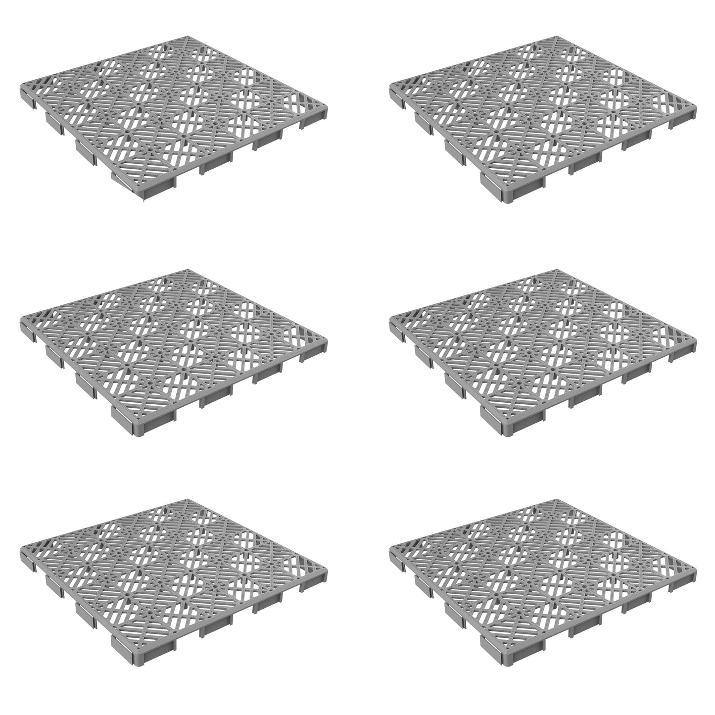 Patio and Deck Tiles– 5 Boxes 30 Tiles Interlocking Diamond Pattern by Pure Garden (Gray)