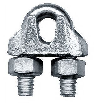 Peerless 4503640 3/8" Cable Clips, 10 Pack, Zinc Plated Malleable Wire Rope Clips (UPC Tagged)