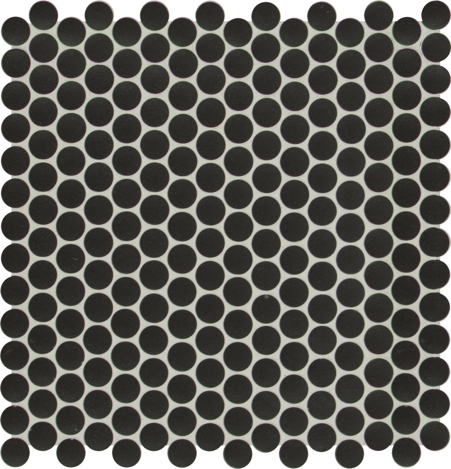 Penny Round Nero 11.3 in. x 12.2 in. x 6 mm Porcelain Mesh-Mounted Mosaic Tile (14.36 sq. ft. / case)