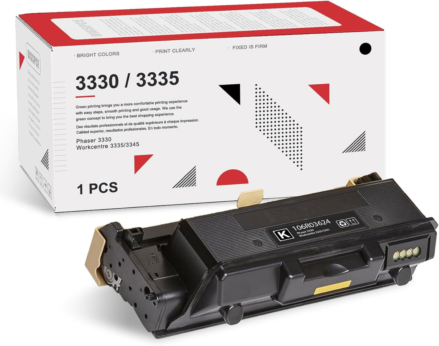 Phaser 3330 Workcentre 3335 3345 Black Extra High Capacity Toner Cartridge 1 Pack (15,500 Pages) - Bige 106R03624 Toner Cartridge Replacement for Xerox 3330 3335 3345 Printe