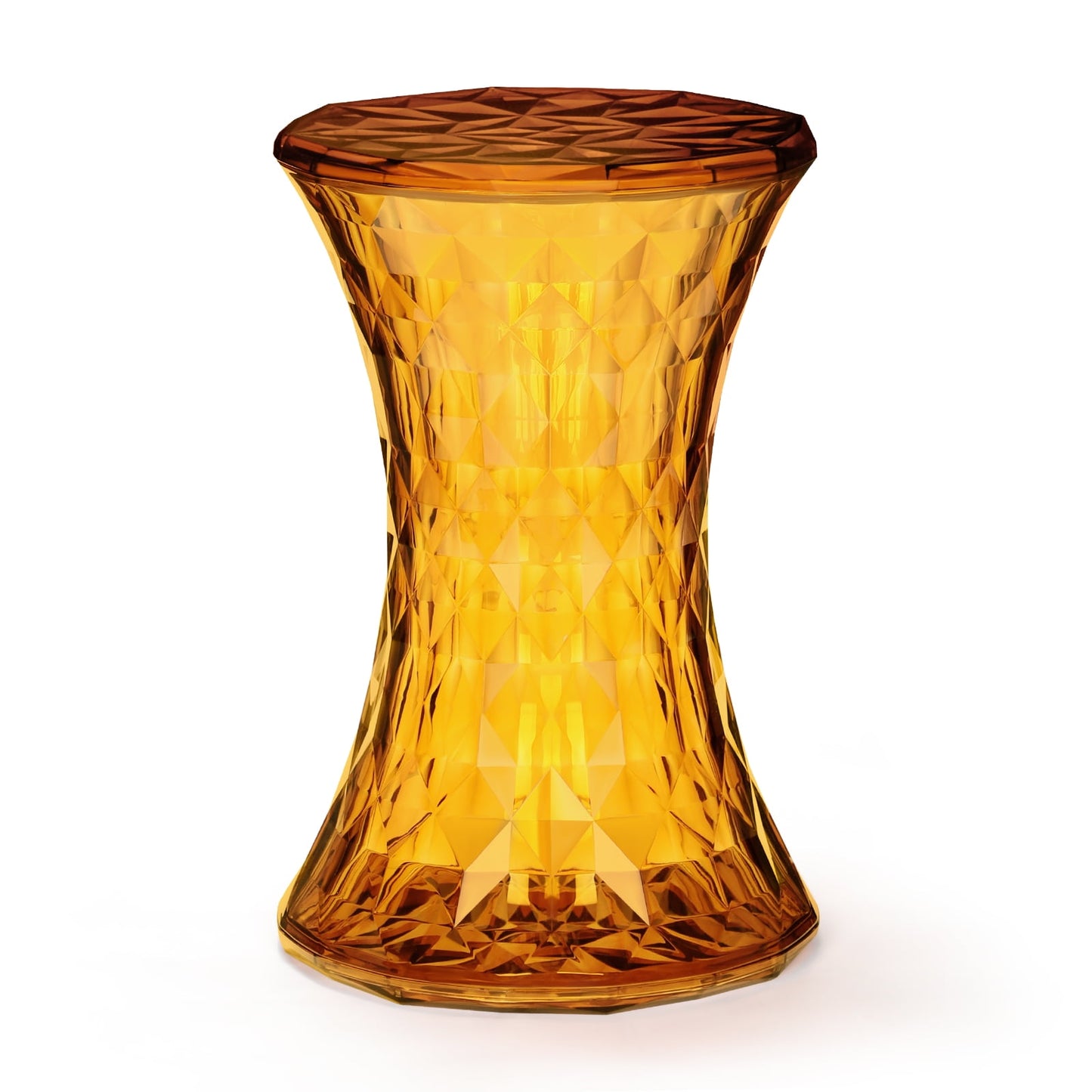 Oumilen Mesa Auxiliar de Plástico Transparente Naranja con Forma de Reloj de Arena
