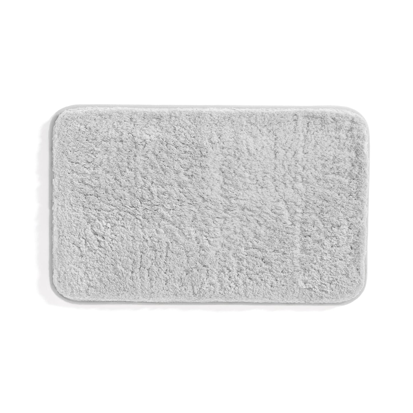 Plush Absorbent Bath Mat Rug with Anti-Skid Rubber Backing, 34 x 21, Light Gray, by Noble Linens