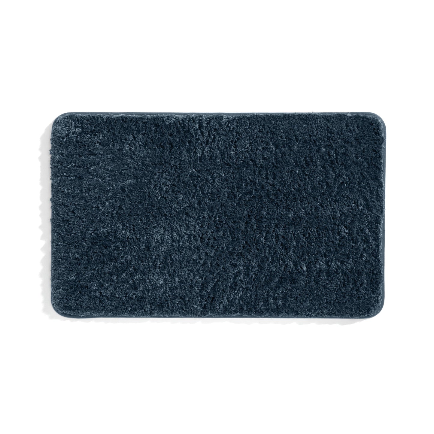 Plush Absorbent Bath Mat Rug with Anti-Skid Rubber Backing, 34 x 21, Navy, by Noble Linens