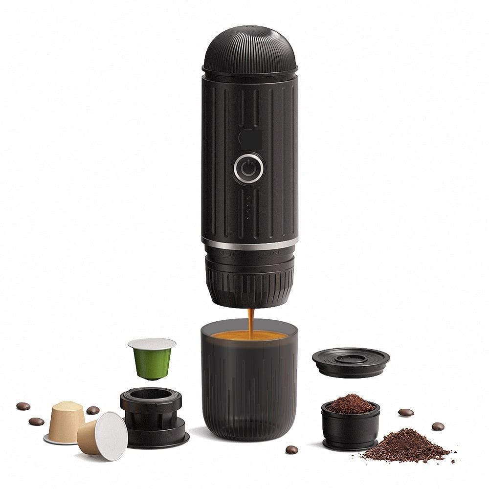 Portable Coffee Maker Electric Espresso Machine Compatible With Capsule & Ground Coffee Capsules Coffee Maker 2 In 1 For Hiking ,Protable