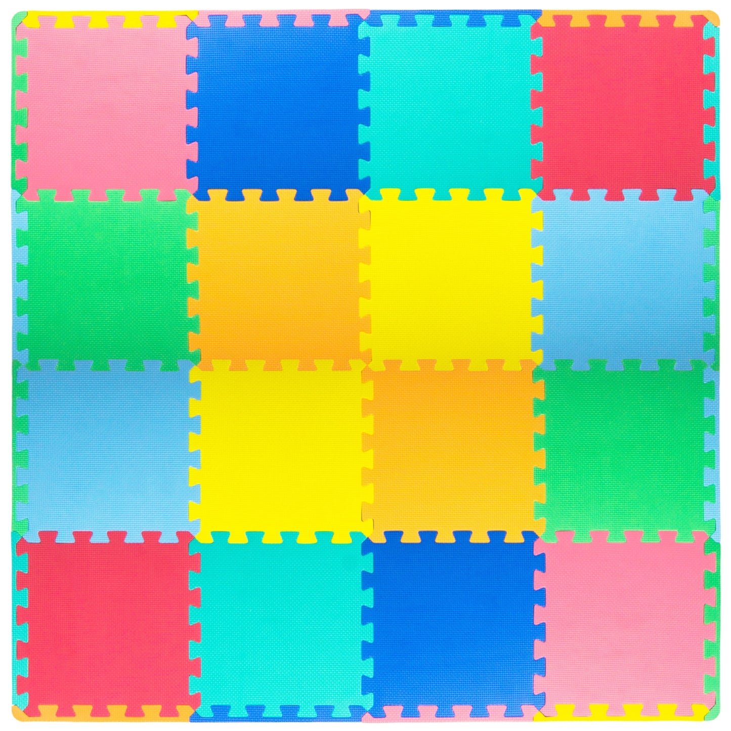 ProSource Kids Solid Colors Foam Puzzle Floor Play Mat, 36 or 16 tiles