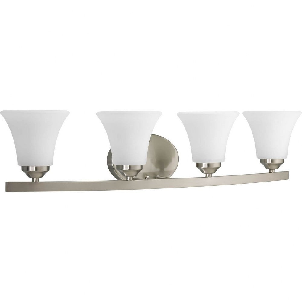 P2011-09-Progress Lighting-Adorn - 4 Light - Fluted Shade in Transitional and Traditional style - 28.25 Inches wide by 6.63 Inches high-Brushed Nickel