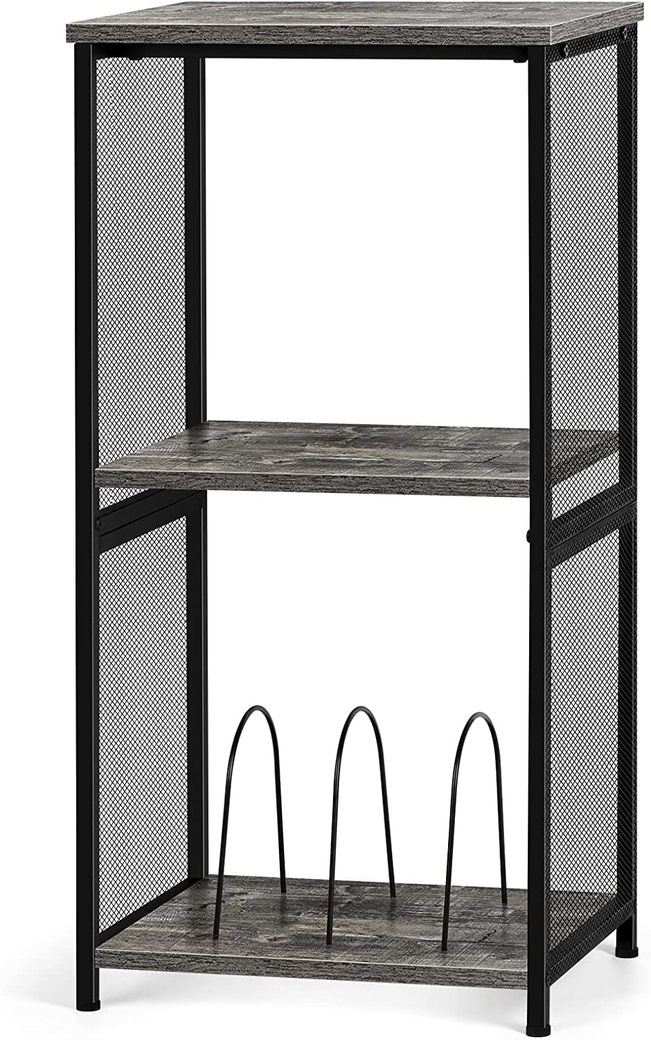 Record Player Stand Vinyl Record Storage Holder End Table, Gray