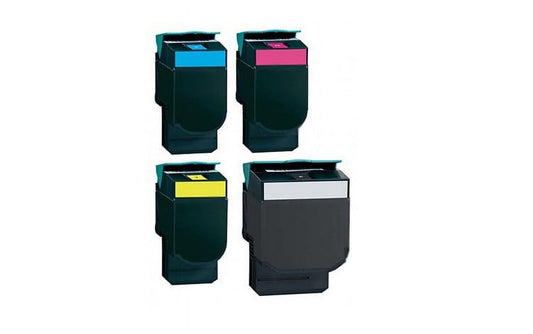 Remanufactured Lexmark C544X2KG / C544X2CG / C544X2MG / C544X2YG toner cartridges - 4-pack