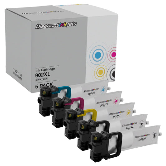Replacements for Epson 902 XL Ink Cartridges Set of 5, 2 B, 1 each M, C, Y Compatible with Epson WorkForce Pro: WF-C5210, WF-C5290, WF-C5710, WF-C5790, WF-C5790DW