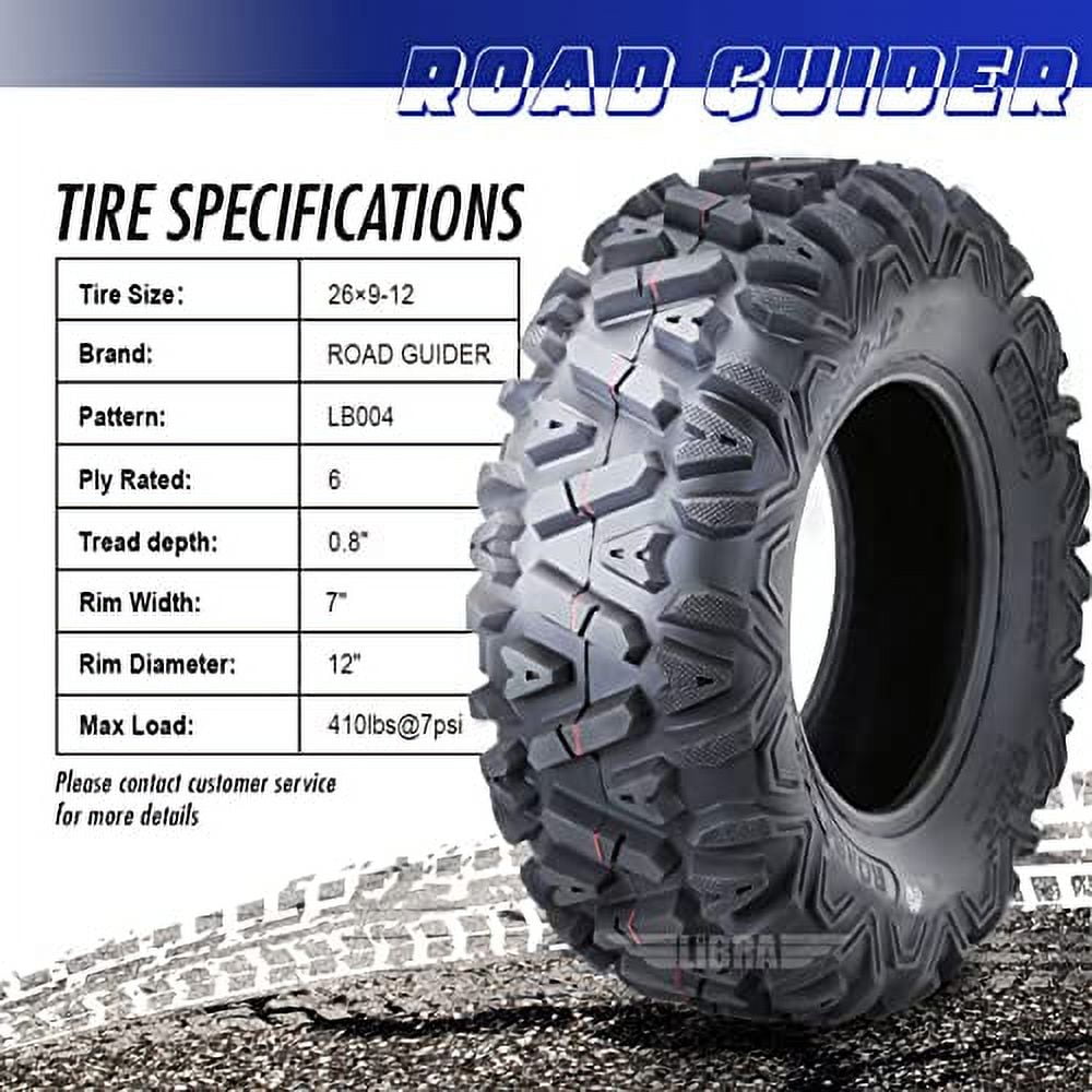 Road Guider One New ATV/UTV Tire 26x9-12 26x9x12 6PR 10277