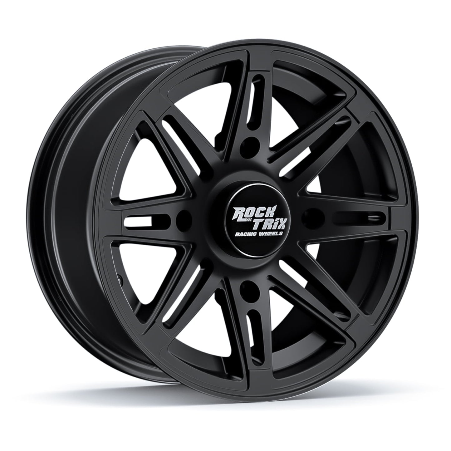 RockTrix RT103 12in ATV Wheel 4x110 Rim, 12x7, 5+2 Offset, For ATV UTV with IRS (Independent Rear Suspension), Compatible with Bombardier Honda Kawasaki Yamaha Suzuki 4/110