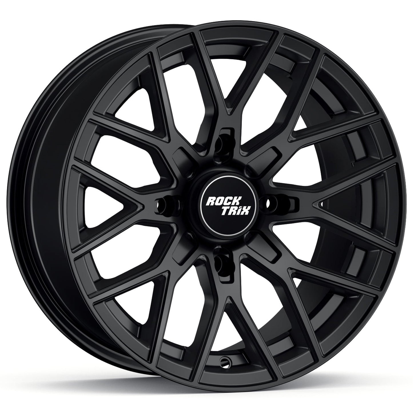 RockTrix RT104 15in Wheel 15x7, 4x156 Bolt Pattern, 4+3 offset, ATV UTV SxS Rim, Compatible with Polaris Sportsman RZR Ranger Ranger Crew, 4/156 Matte Black