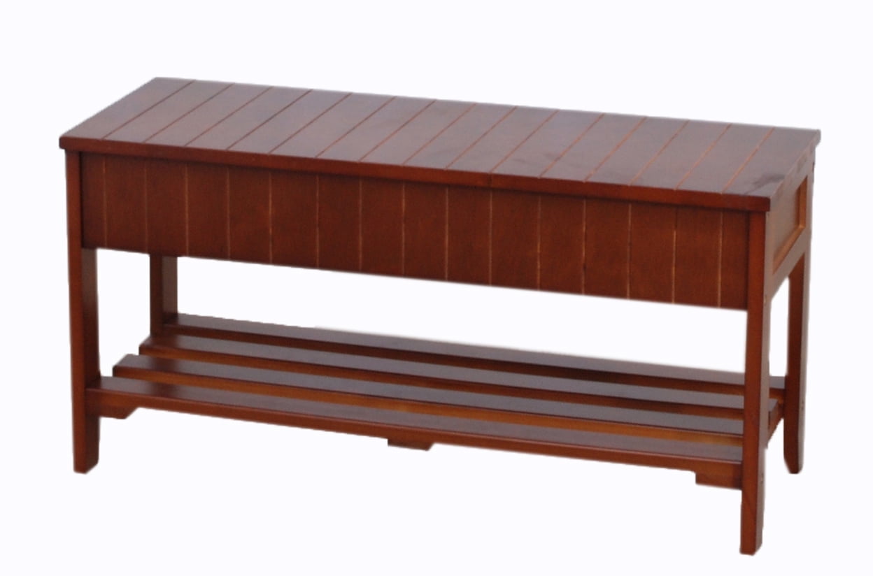 Roundhill Solid Wood Storage Shoe Bench