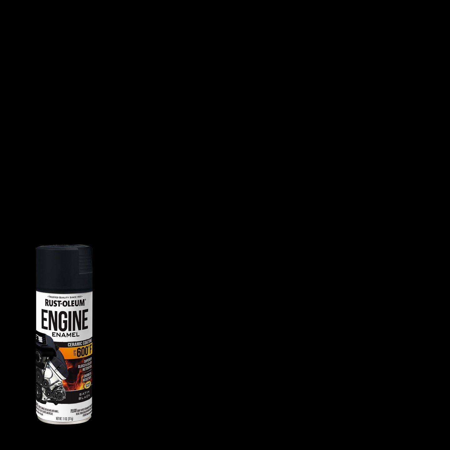 Rust-Oleum Automotive 600°F Engine Enamel Satin Black Spray Paint-363568, 11 oz, 6 Pack