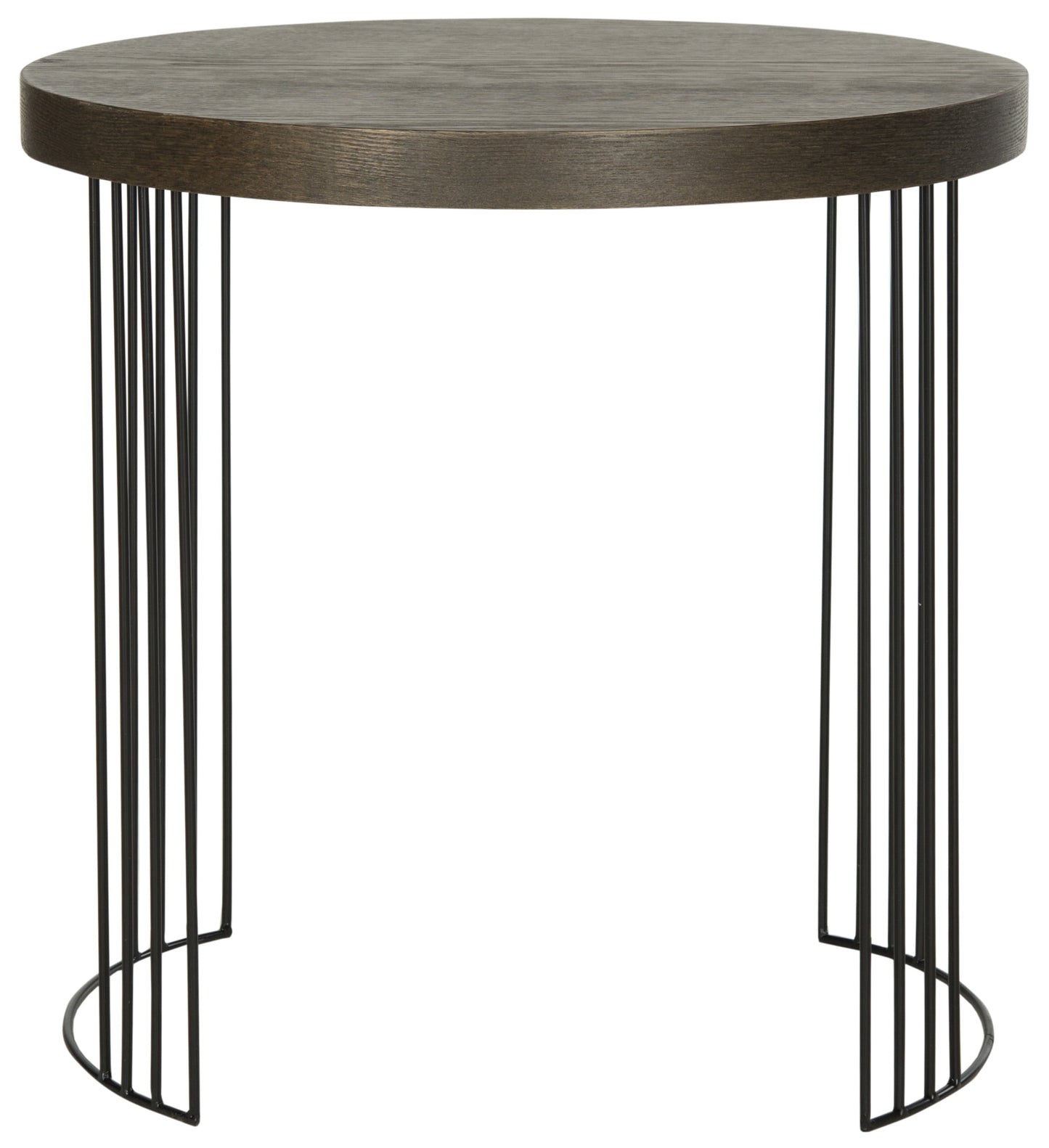 SAFAVIEH Kelly Mid-Century Solid Side Table, Dark Brown/Black