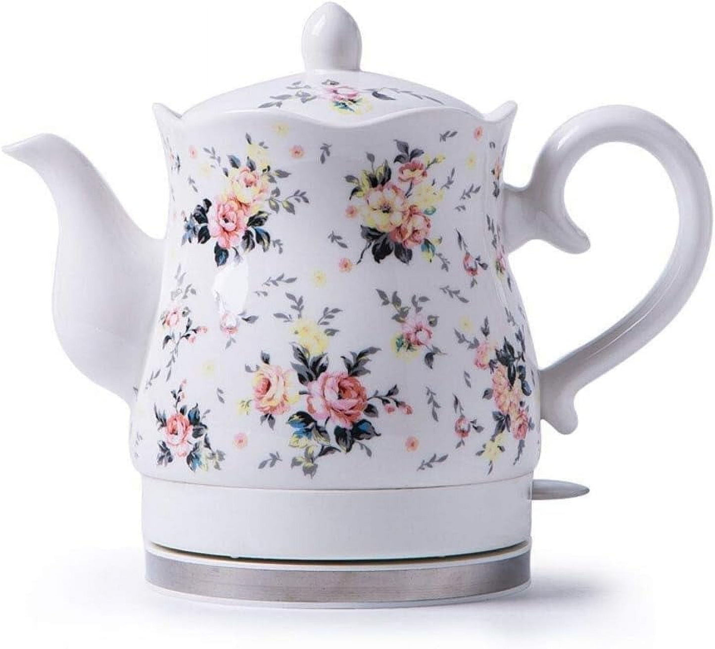 SEYFI Kettles,Ceramic Cordless Kettle Teapot-Retro 1.5L Jug, 1350W Water Fast for Tea, Coffee, Soup Fast/a
