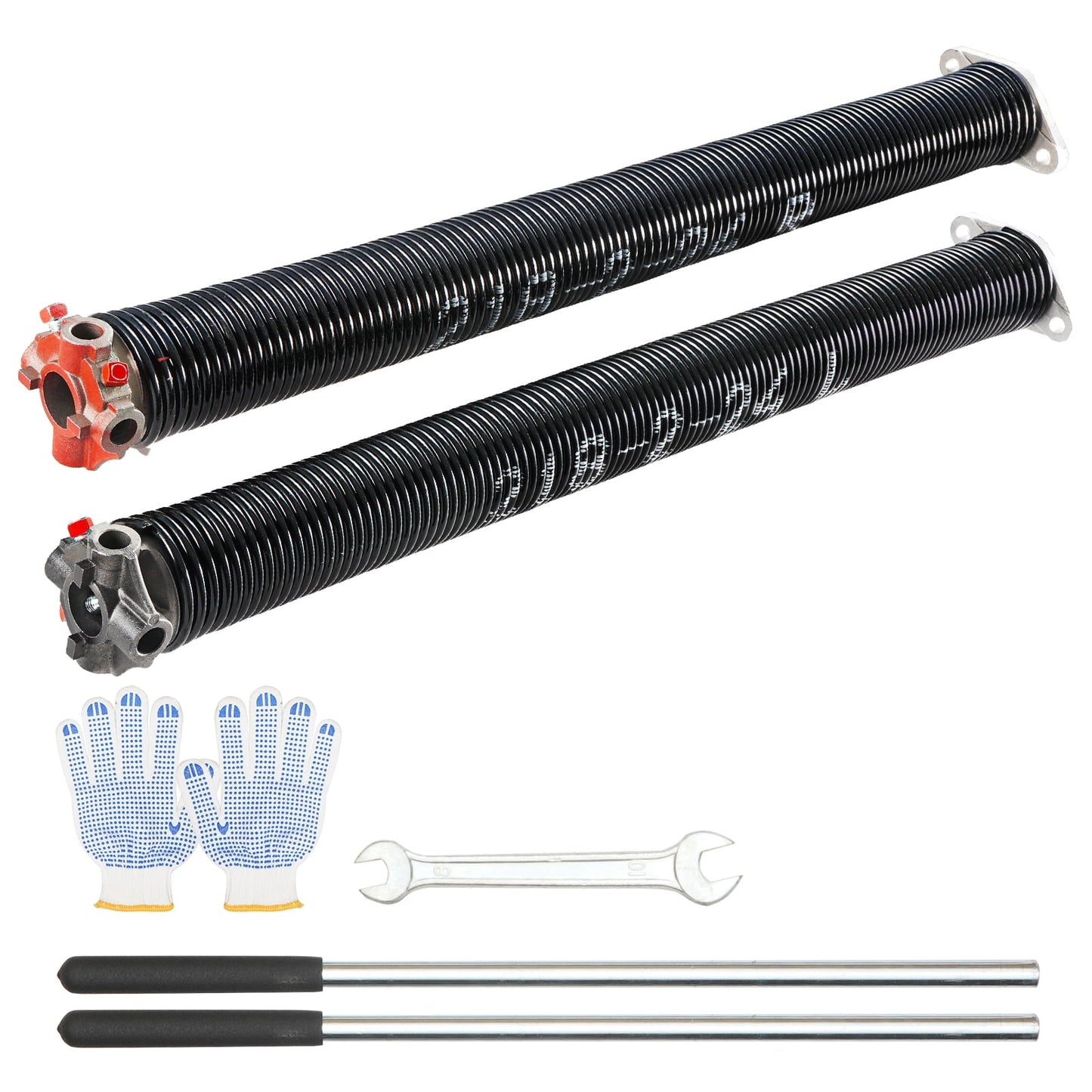 KFFKFF Garage Door Torsion Springs Pair of 0.218 x 2 x 24inch with Winding Bars