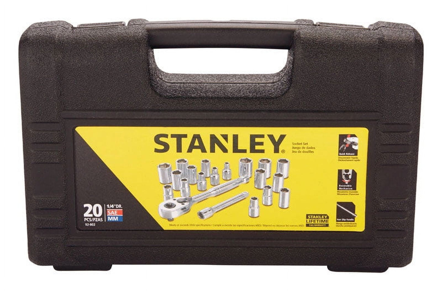 STANLEY Assorted" x 1/4" drive SAE 6 Point Socket Set 20 pc.