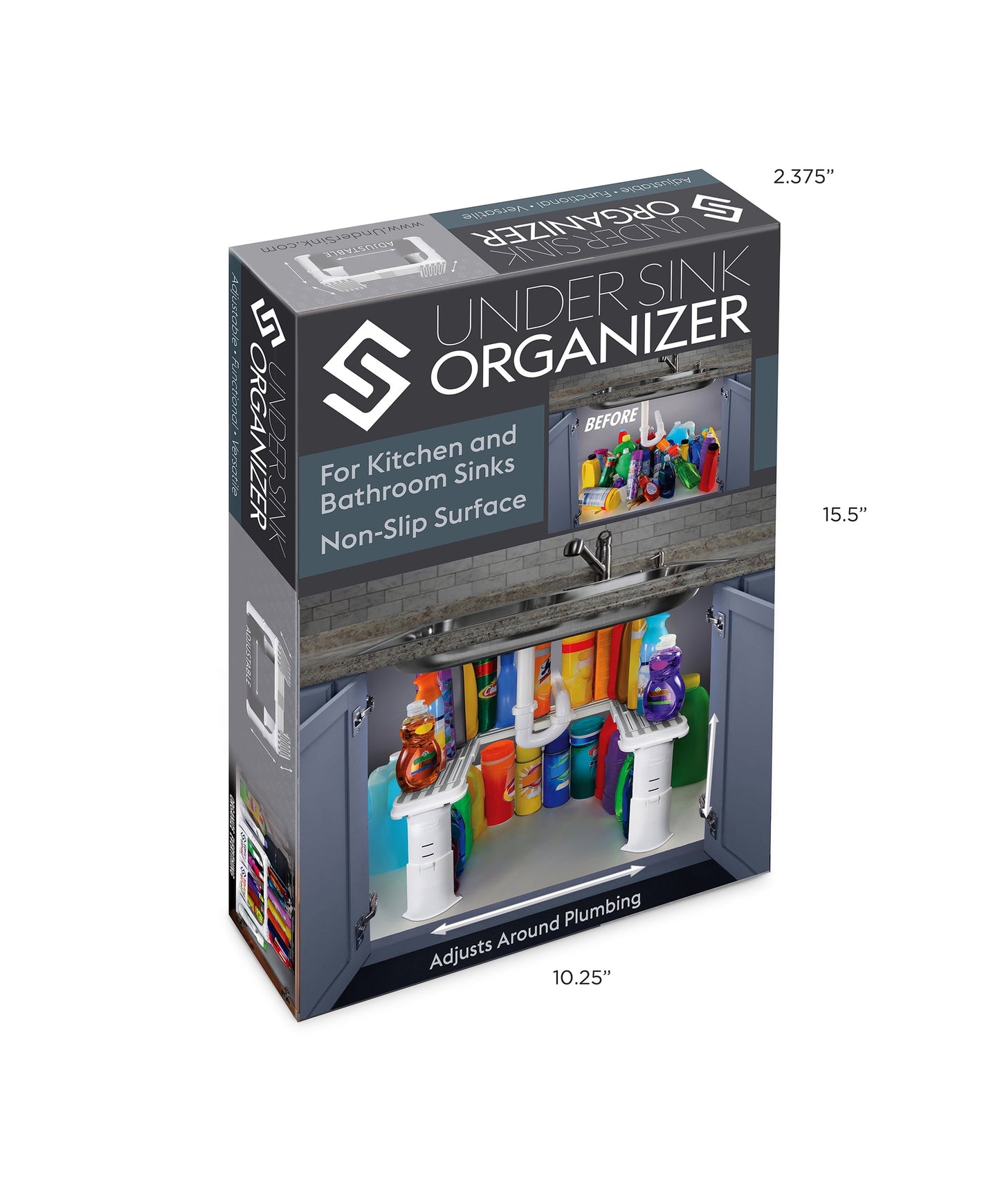 Spicy Shelf - Organizador de Almacenamiento Inteligente para Debajo Del Fregadero, Hecho para la Organización y Accesibilidad de la Cocina