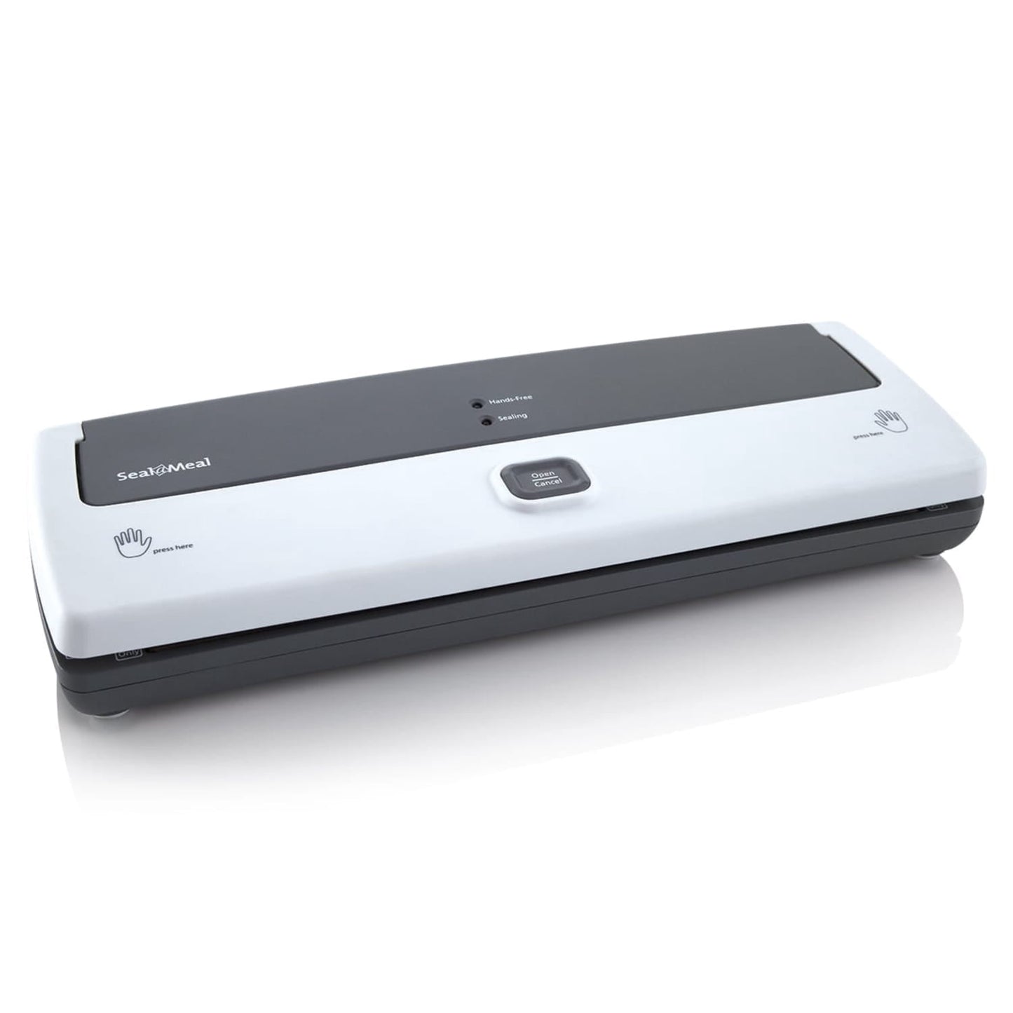 Seal-A-Meal Vacuum Sealer and Bags, Compact White Food Sealer with One-Touch Sealing for Seal-A-Meal and FoodSaver Vacuum Seal Bags and Rolls, Includes 4 Bags