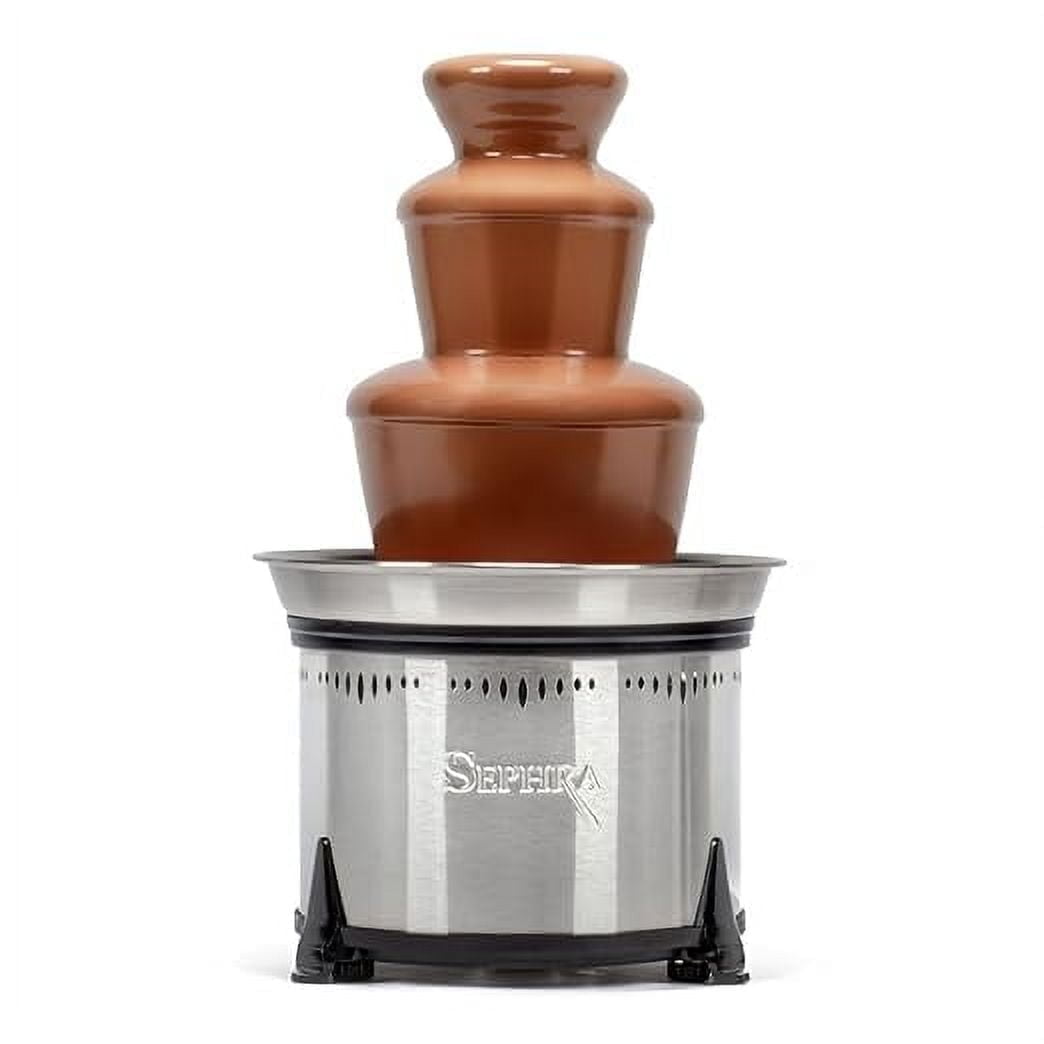 Sephra Classic 18" Home Fondue Fountain - 6lb capacity - Serves 30-40 People, Includes 6x color-coded Metal Fondue Skewers and fondue testing funnel.