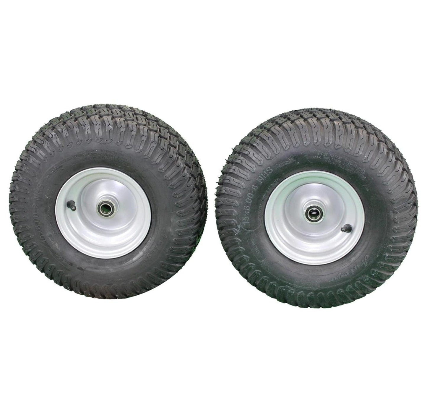 (Set of 2) 15x6.00-6 Tire Wheel Assy .75" Bearing Compatible With /Poulan