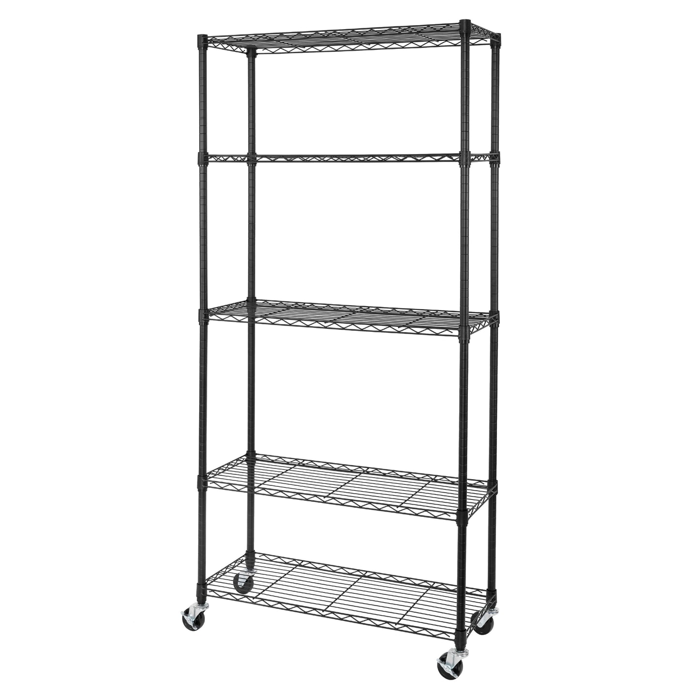Seville Classics UltraDurable® 5-Tier NSF Steel Wire Shelving, 36" W x 14" D, Black