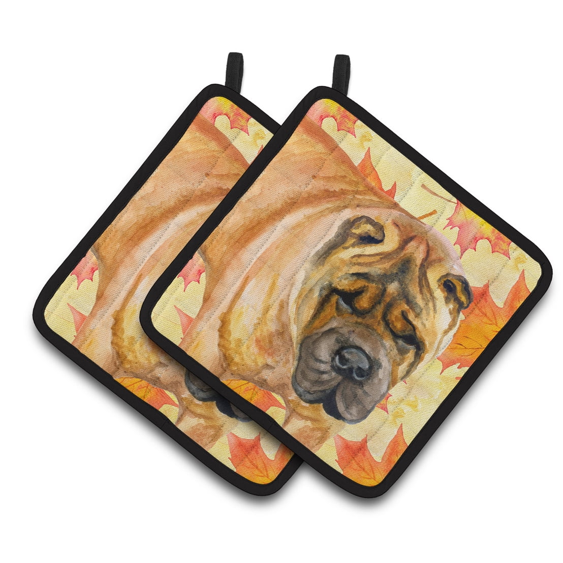 Shar Pei Fall Pair of Pot Holders