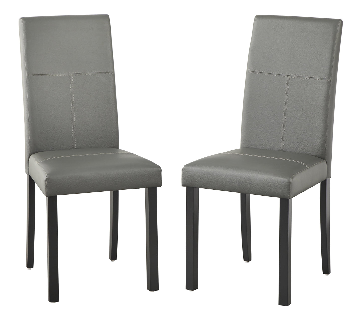 Simple Living Bettega Silla Lateral de Comedor Contemporánea para Interiores, Juego de 2, Cuero Sintético Gris
