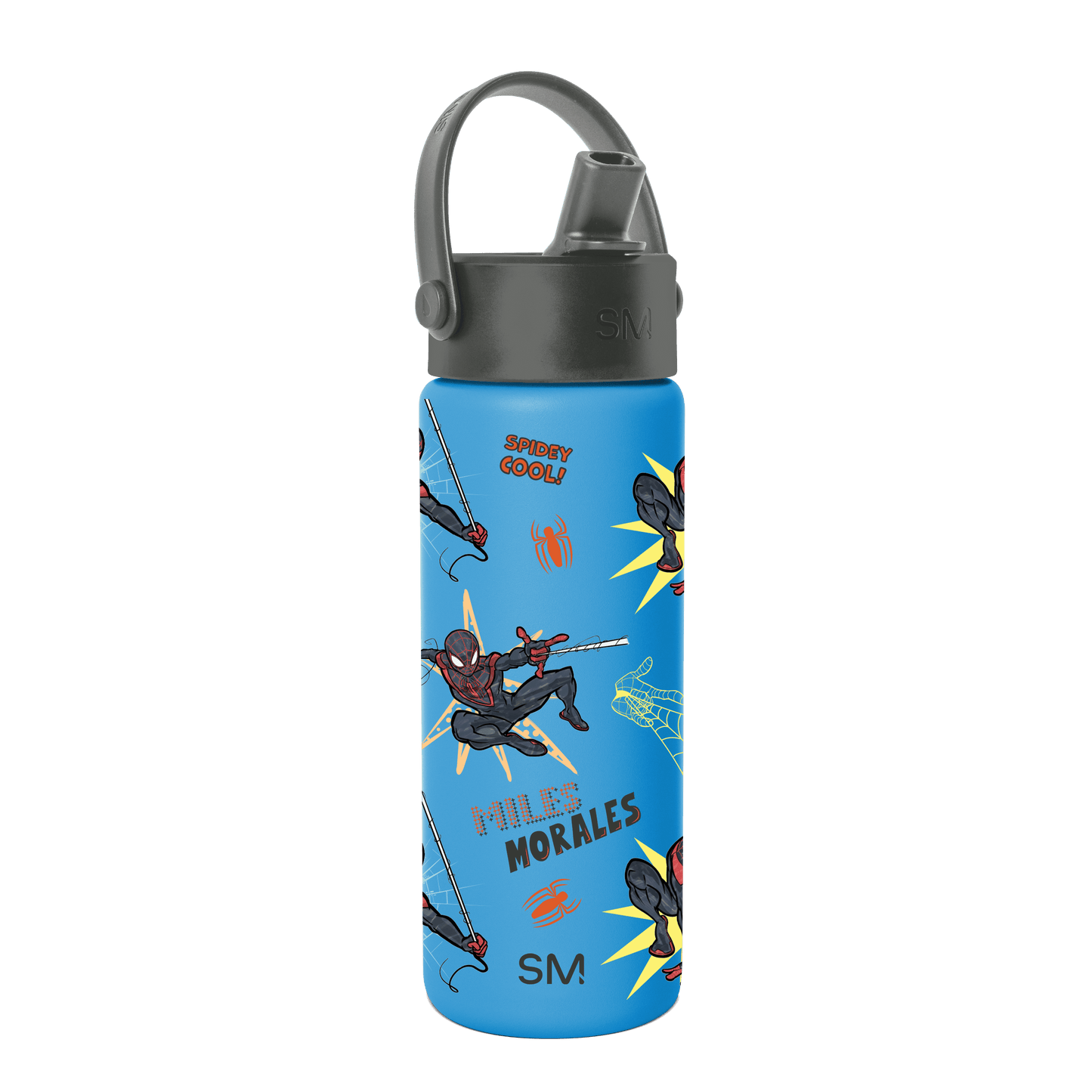 Simple Modern Marvel Spiderman 18 fl oz Insulated Stainless Steel Summit Wide Mouth Water Bottle with Handle and Straw Lid | Spiderman Toss