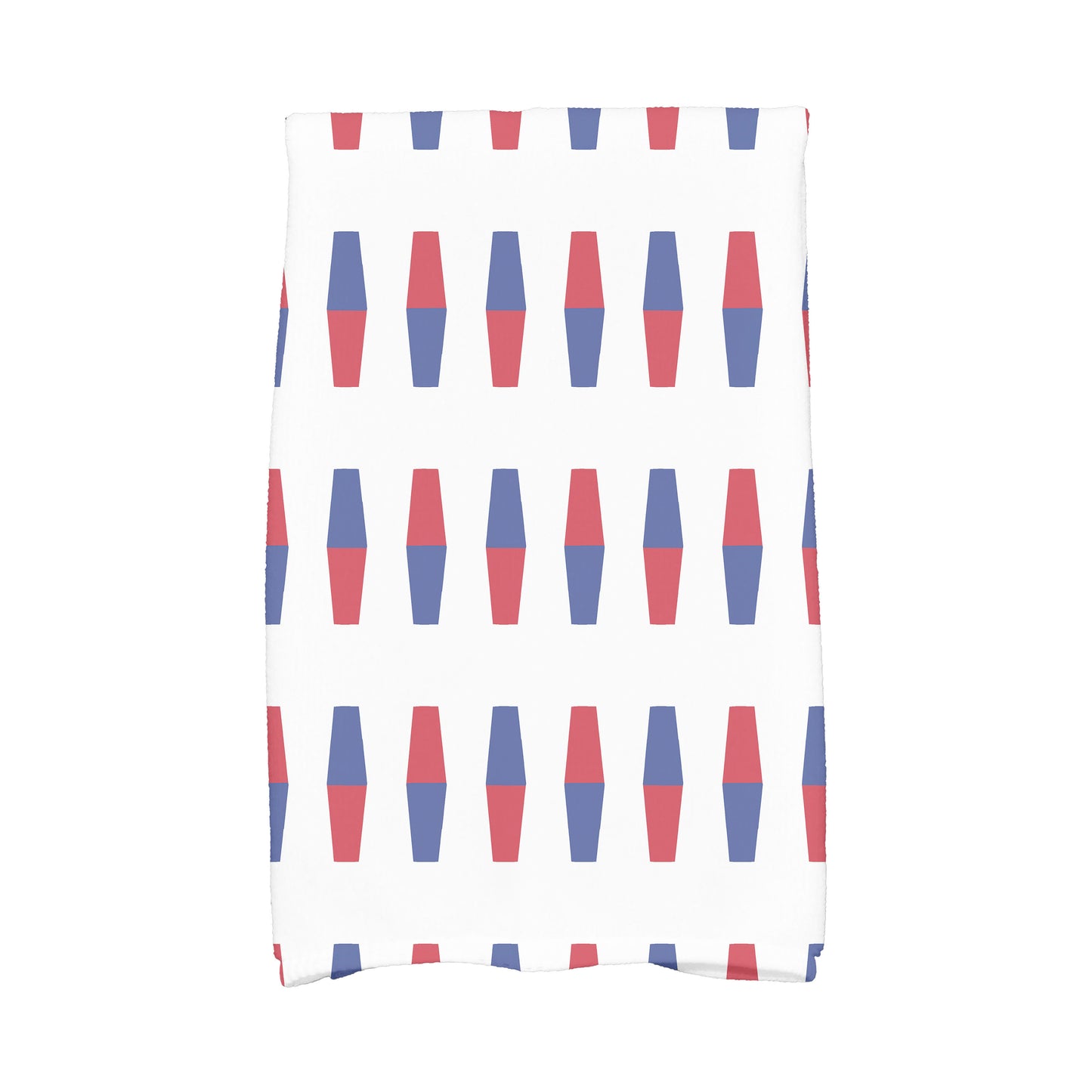 Simply Daisy, 16 x 25 Inch, Bowling Pins, Geometric Print Kitchen Towel, Red