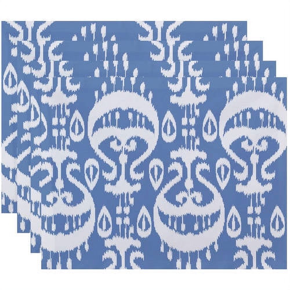 Simply Daisy Manteles Individuales con Estampado Geométrico Ikat de 18" x 14" Juego de 4