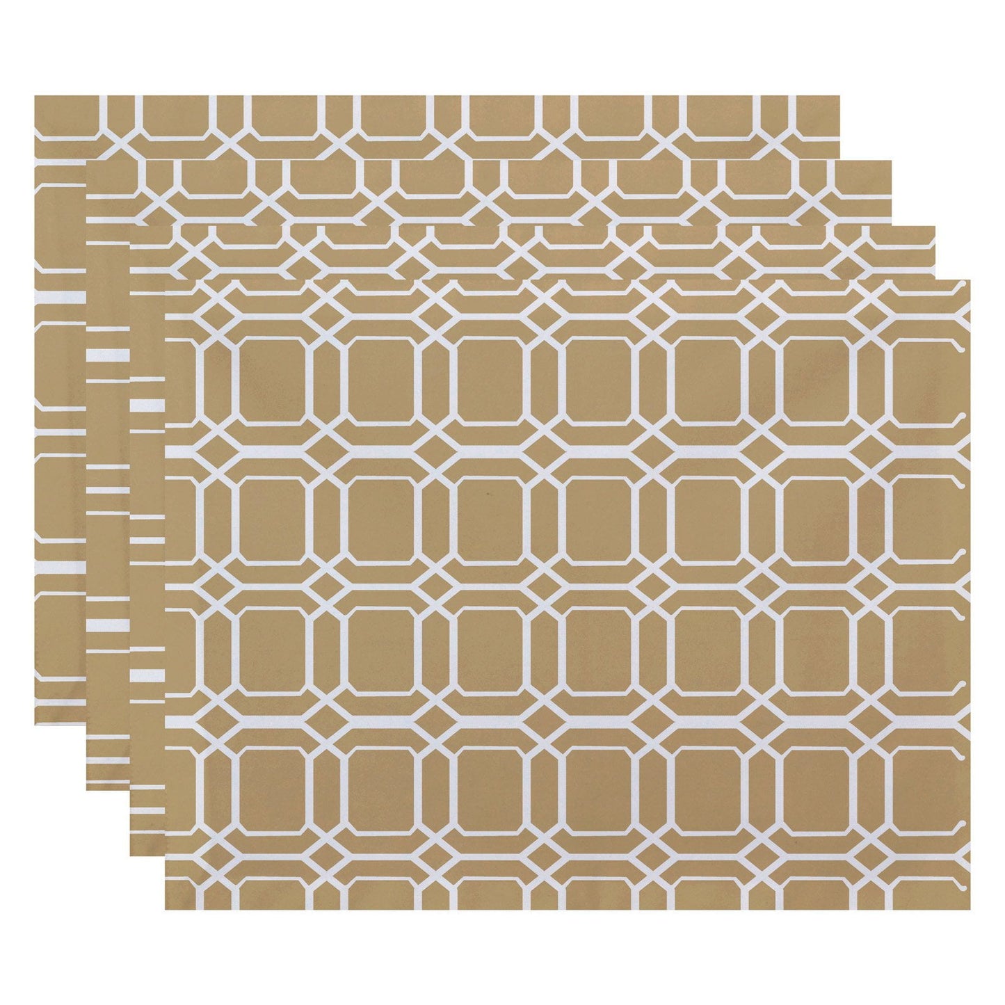 Simply Daisy 18" x 14" O the Fun Geometric Print Placemat, Set of 4