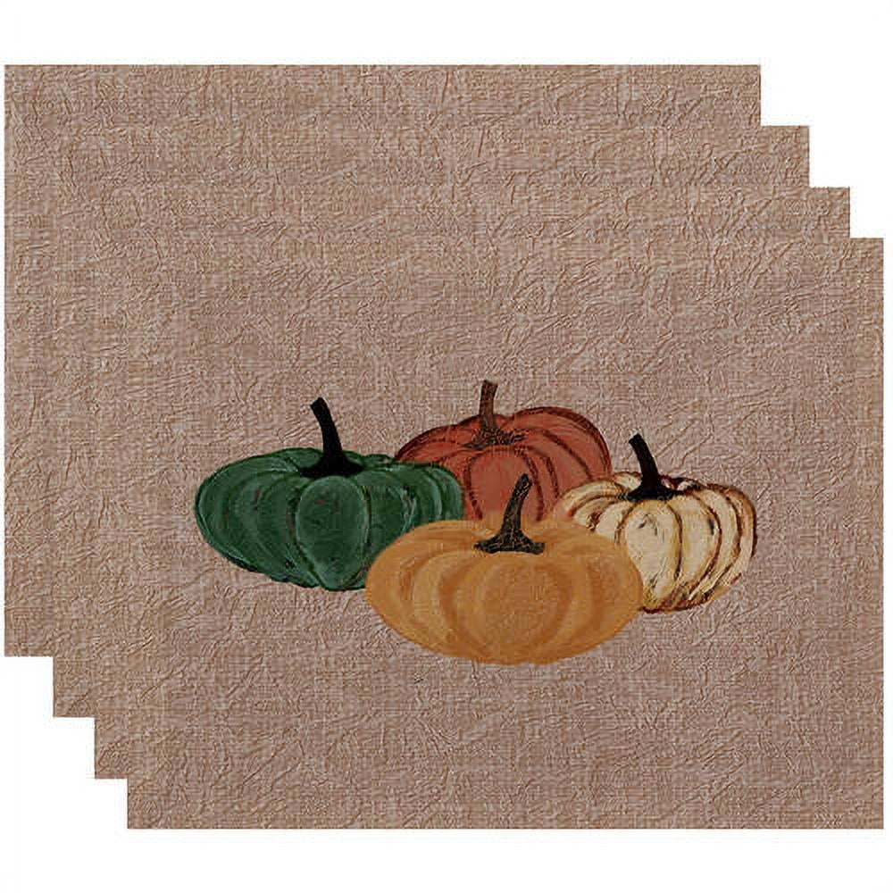 Simply Daisy 18" x 14" Paper Mache Pumpkins Geometric Print Placemat