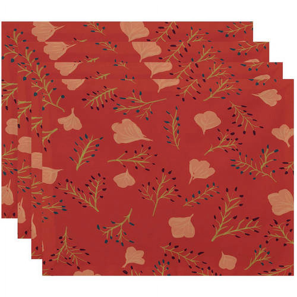 Simply Daisy 18" x 14" Spring Blooms Floral Print Placemats, Set of 4