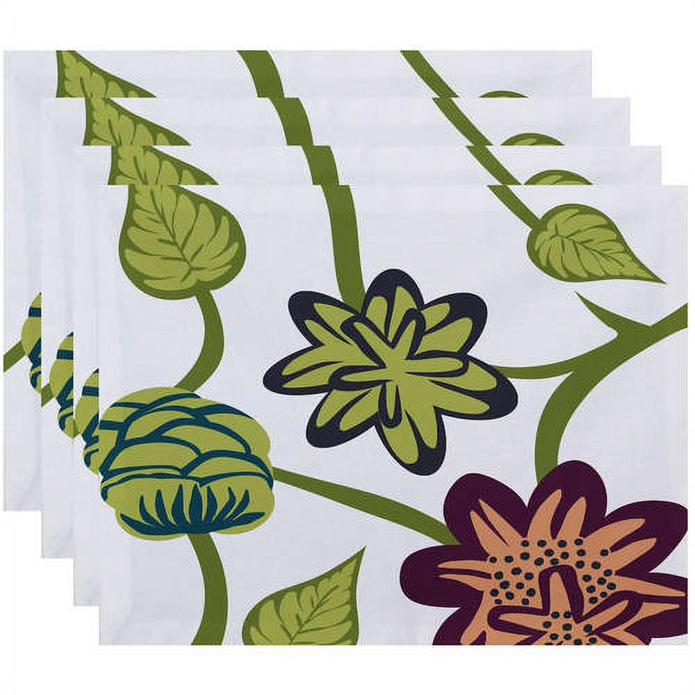 Simply Daisy 18" x 14" Tropical Floral Floral Print Placemats, Set of 4