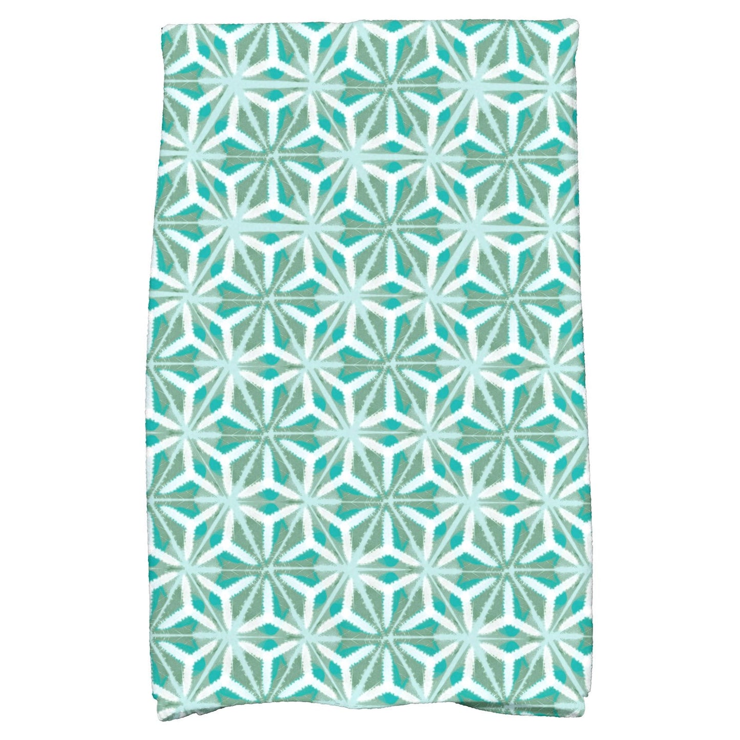 Simply Daisy 18" x 30" Water Mosaic Geometric Print Hand Towel