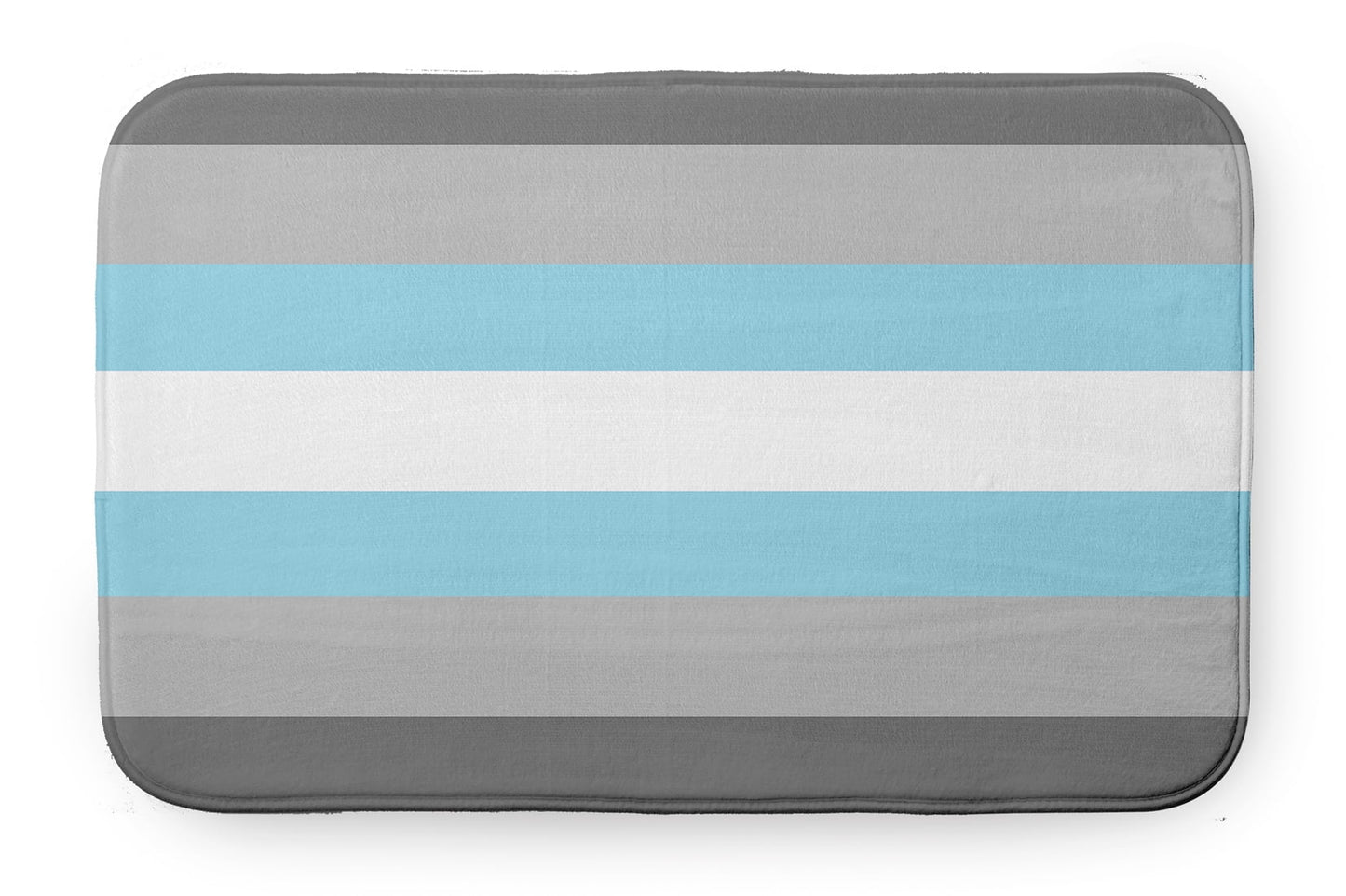 Simply Daisy 24" x 17" Plush Microfiber Gray/Blue/White Demi Boy Striped Bath Mat