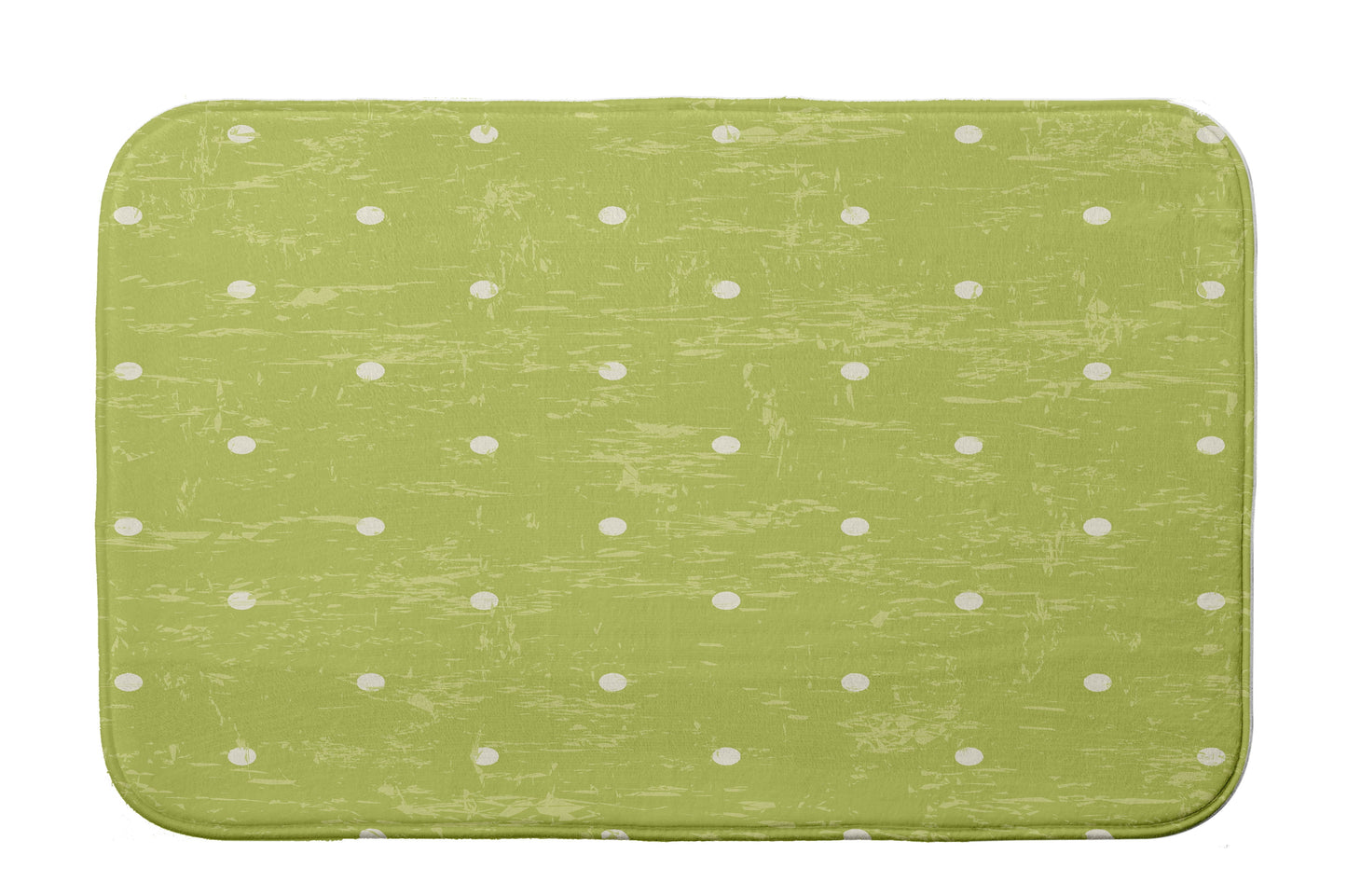 Simply Daisy 24" x 17" Plush Microfiber Green Dorothy Dot Bath Mat