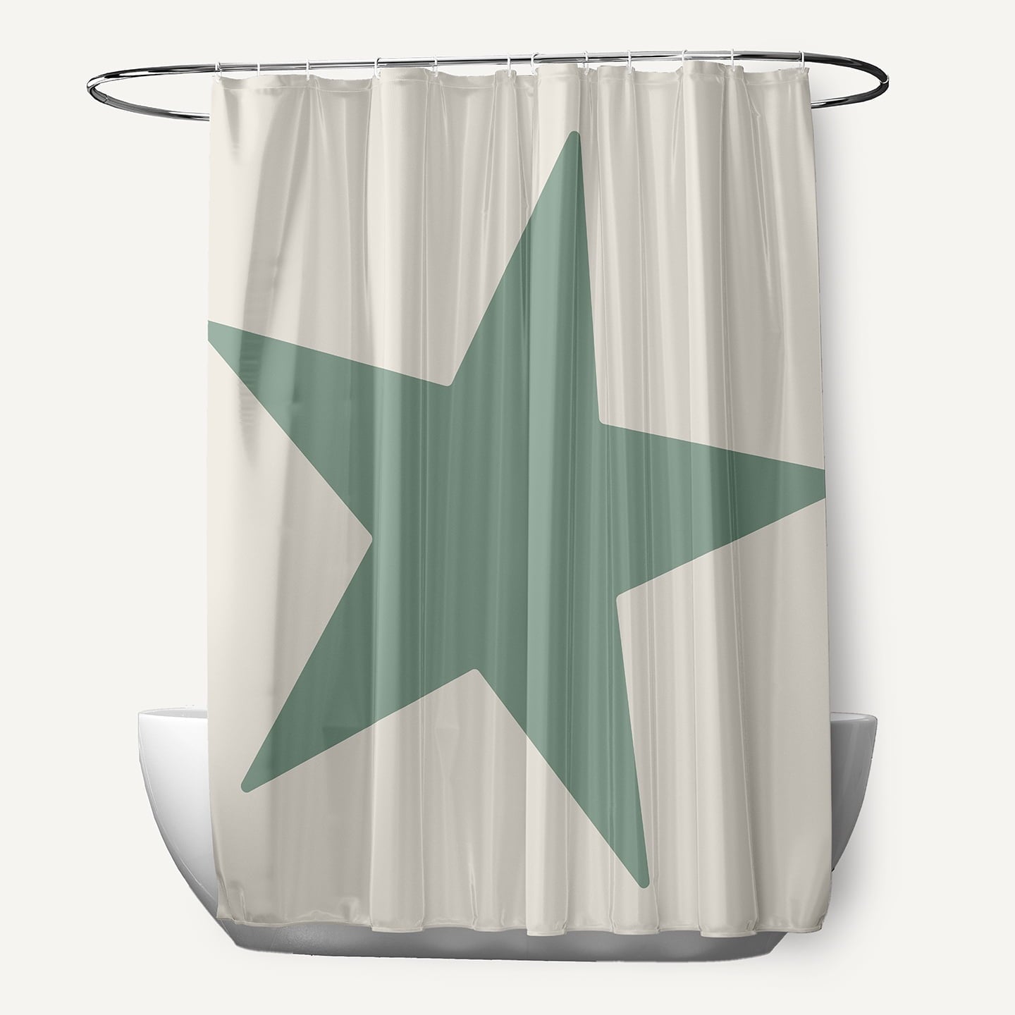 Simply Daisy Big Star Sage 70" w x 73" h Shower Curtain