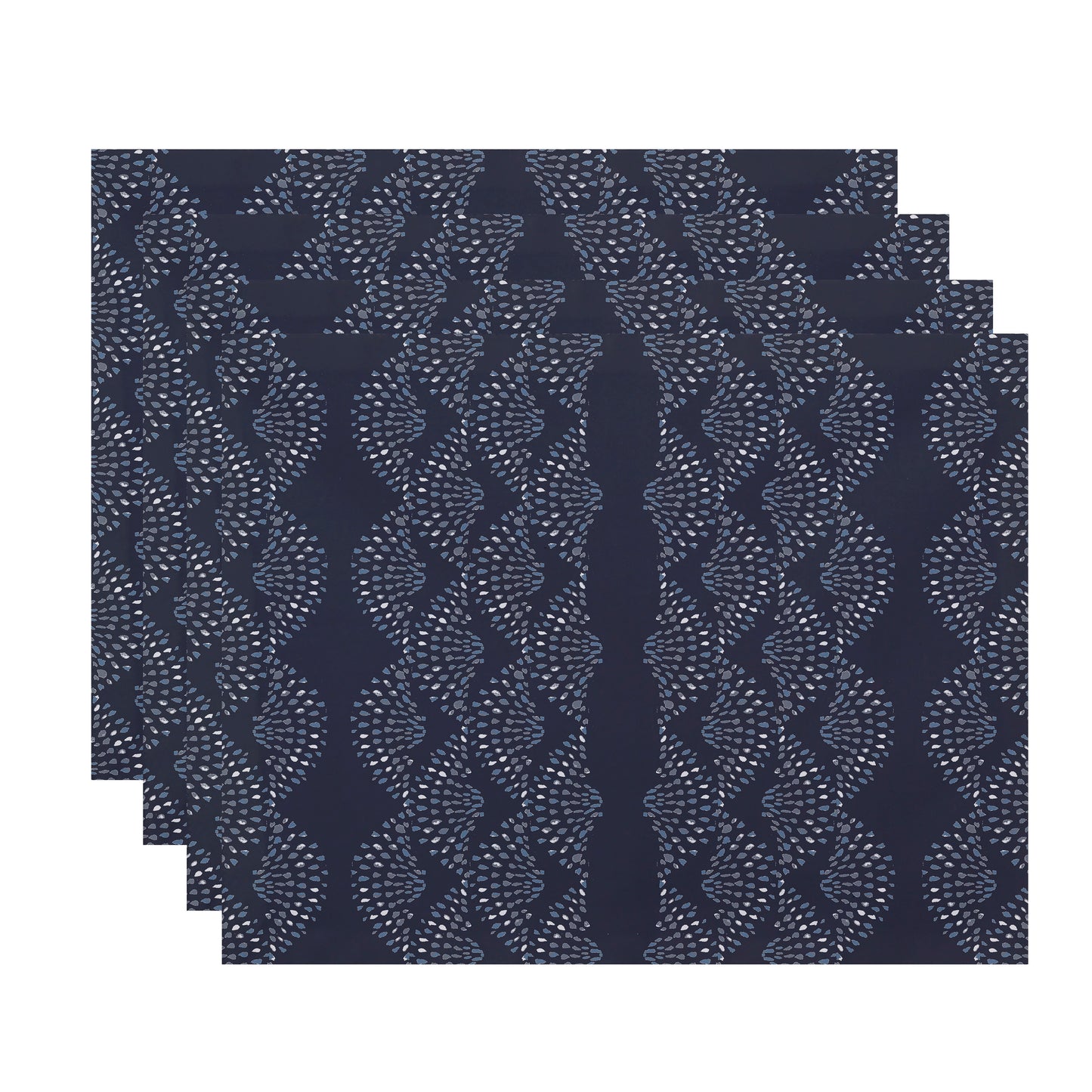 Simply Daisy Dotted Décor 18 x 14 Inch Blue Stripe Print Placemat (Set of 4)