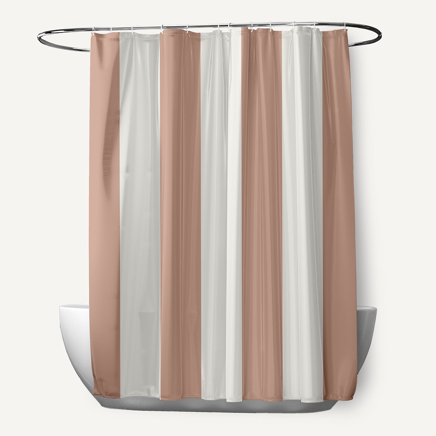 Simply Daisy Graduated Stripe Mauve 70" w x 73" h Shower Curtain