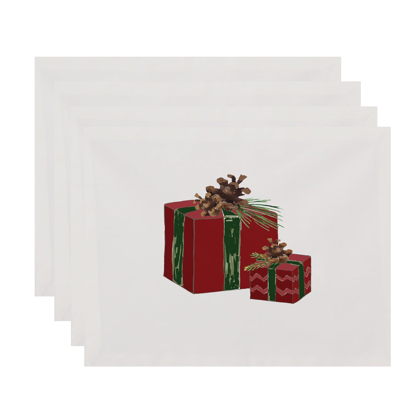 Simply Daisy Nature's Gift 18 x 14 Inch Red Holiday Print Placemat (Set of 4)