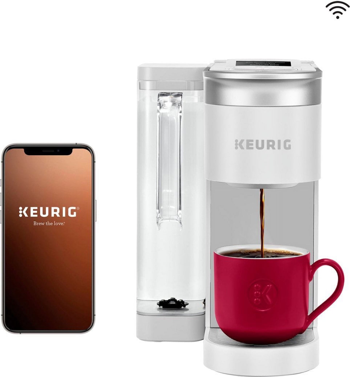 Single Serve Coffee Maker with WiFi Compatibility - White
